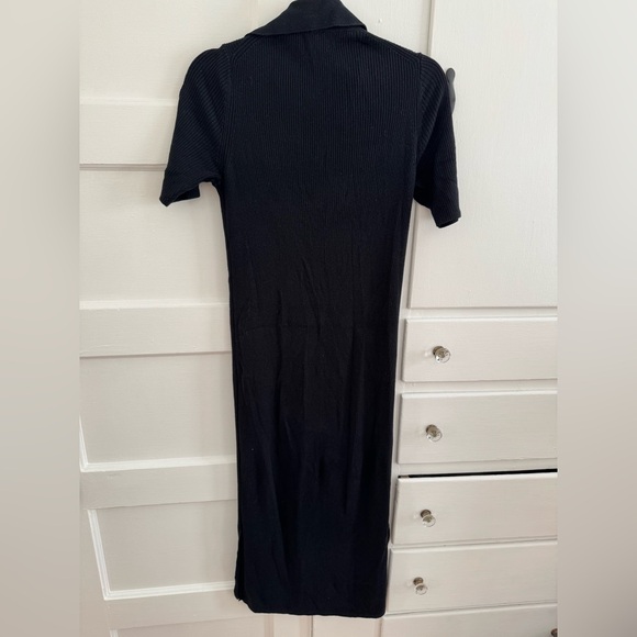Black Ribbed Knit Dress - Picture 4 of 5
